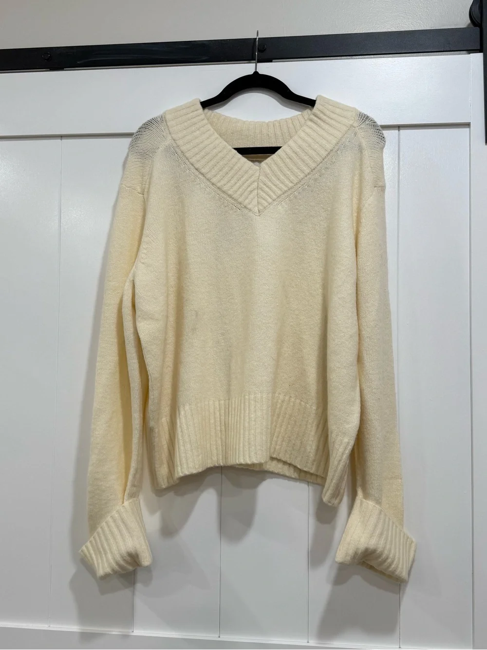 a new day Ivory V-Neck Cozy Knit Sweater